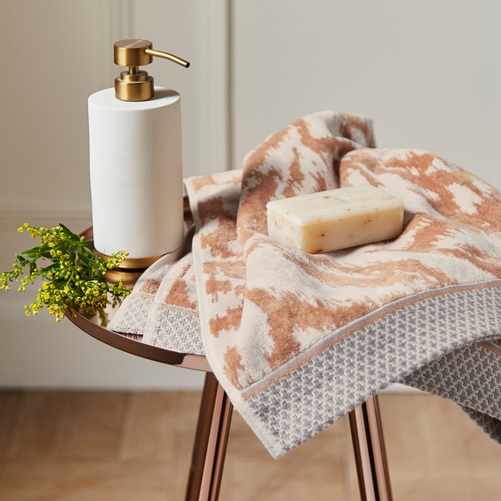 Asha Towels by Bedeck of Belfast in Gold & Grey